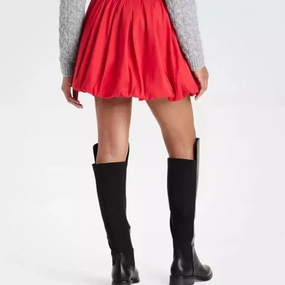 NWT A New Day Women's Size 1X Red Bubble Hem Midweight Woven A-Line Mini Skirt - Picture 2 of 12